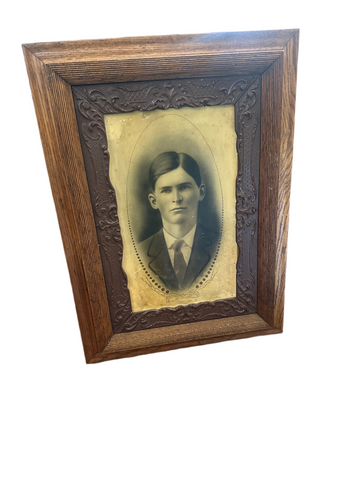 Large Print of Vintage Man in Wooden Frame