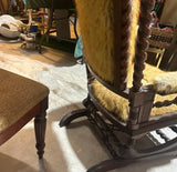 Vintage Faux Fur Barley Twist Rocking Chair