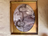 Pair of Gold Frames With Black and White Photographs