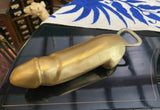 Wooden Gold Painted Penis Bottle Opener