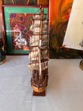 1970s Small Wooden Nautical Ship Sculpture