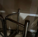Vintage Chrome Dining Table With Geometric Glass Top