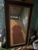 Large Mid Century Modern Wall Mirror With Gold Accents