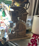Wooden Detailed Aztec Vintage Sculpture