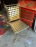 Gold Painted Checker Back Chair