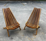 Collection of Vintage Wooden Foldable Low Chairs