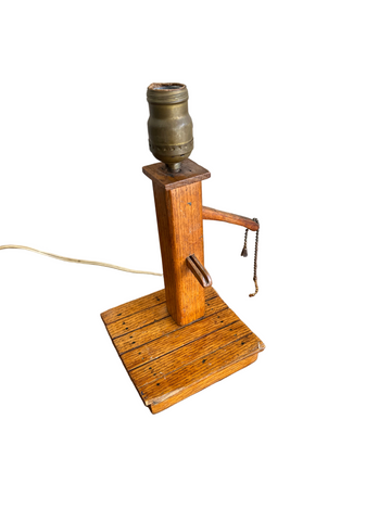 Small Rustic Wooden Table Lamp