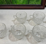1970s Collection of Small Glass Cups With Sun Designs- Set of 10
