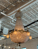 1990s Jumbo Oversized Empire Deer Head 12 Lights Chandelier