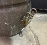 Footed Brass Round Planter With Decorative Handles