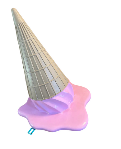 Oversized, Fiberglass, Melting, Hot Pink Ice Cream Cone