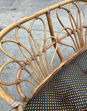 Albini Style Bamboo Settee With Polka Dot Cushion