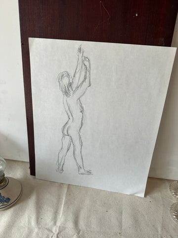 Standing Posed Nude Woman Drawing