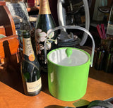 Lime Green Hard Plastic Ice Bucket With Matching Lid