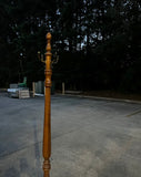 Vintage MCM Tall Wooden Coat Rack With Brass Hooks