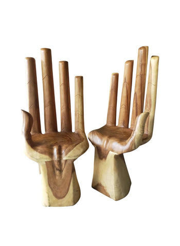 Oversized Jumbo Pedro Friedeberg Style Hand Chairs- a Pair