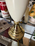 Large Gold and White Contemporary Style Lamp