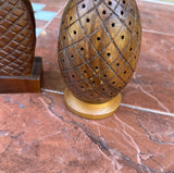 Pair of Wooden Pineapple Napkin and Toothpick Holder Set