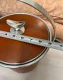 Burnt Orange Colored Ice Bucket With Silver Accents