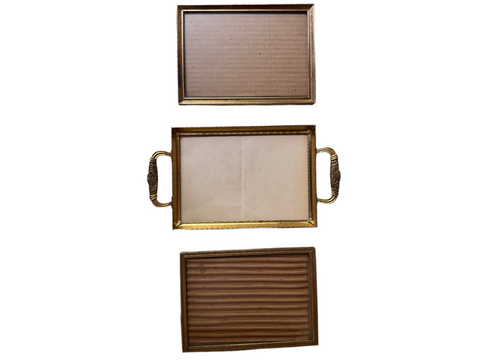 Trio of Gold Frames With Handles
