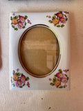 Trio of Thick White Picture Frames With Floral Details