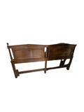 Double Twin Wooden Headboard With Brass Accents