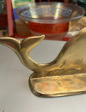 1970s Vintage Brass Whale Bookend