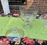 Pair of Glass Pedestal Dessert Dish and Cake Plate
