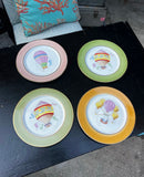 Limoges Hot Air Balloon Plates Set of 4
