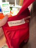 Vintage Calvin Klein Red Silk Floor Length Dress- Size 4