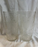 Pair of Elegant Etched Glass Cups