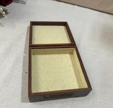 Small Wooden Box With Needlepoint House Design