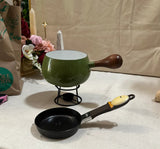 Vintage Pot and Warmer With Egg Pan