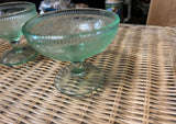 1970s Pair of Green Glass Cocktail Glasses