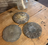 Instant Collection of Silver Lace Round Trivets- Set of 3