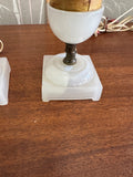 Vintage Pair of Marble Small Table Lamps