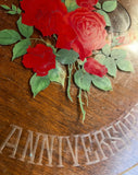 30th Anniversary Roses Glass Round Platter