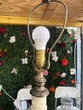 Antique White Marble Tall Detailed Table Lamp