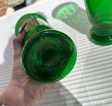 Pair of Green Glass Tall Vases