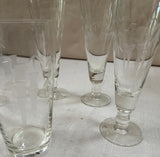 Collection of Bamboo Etched Glasses- Set of 5