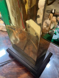 Vintage Brass Box Lamp With Greek Key and Floral Accents