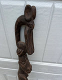 Vintage Hand Carved Figurative African Sculptural Walking Stick