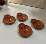 Collection of Brown Ceramic Spanish Style Olive Serving Dishes- Set of 4