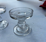 Pair of Glass Champagne Style Candlestick Holders