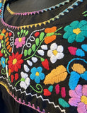Oaxaca Large Hand, Embroidered Black Ladies Top