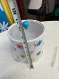 Floral Plastic Vintage Ice Bucket With Clear Tongs