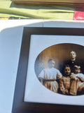 Pair of Vintage Wooden Frames With Family Prints