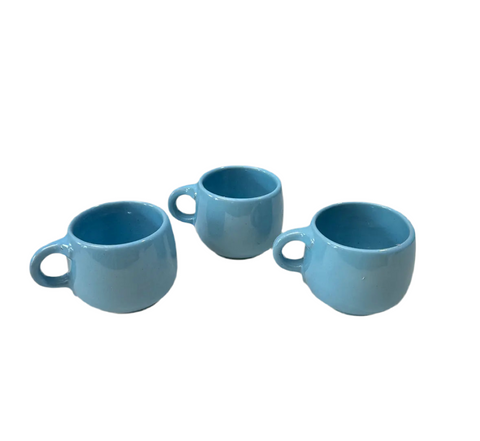 Trio of Blue Ceramic Mugs