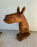 Wooden Carved Donkey Sculpture