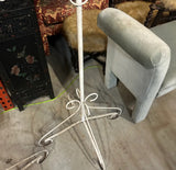 Large White Metal Standing Candle Holder